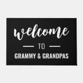 Welkom bij Grammy & Grandpas gepersonaliseerd zwar Deurmat (Voorkant)