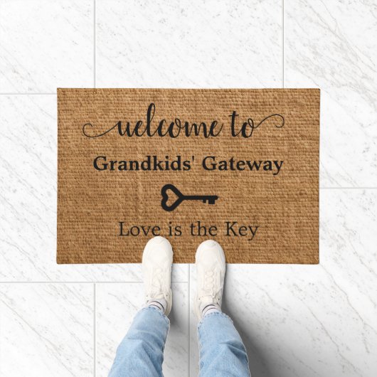 Welkom bij Grandkids' Gateway: Liefde is de sleute Deurmat (Binnen)