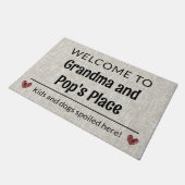 Welkom bij Grandma & Pop Place  Deurmat (Schuin)