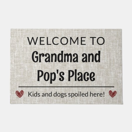 Welkom bij Grandma & Pop Place  Deurmat (Voorkant)