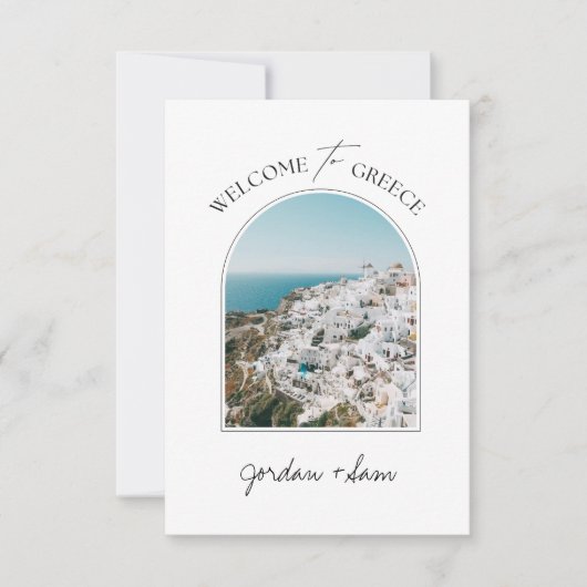 Welkom bij Griekenland Santorini Note Kaart (Voorkant)