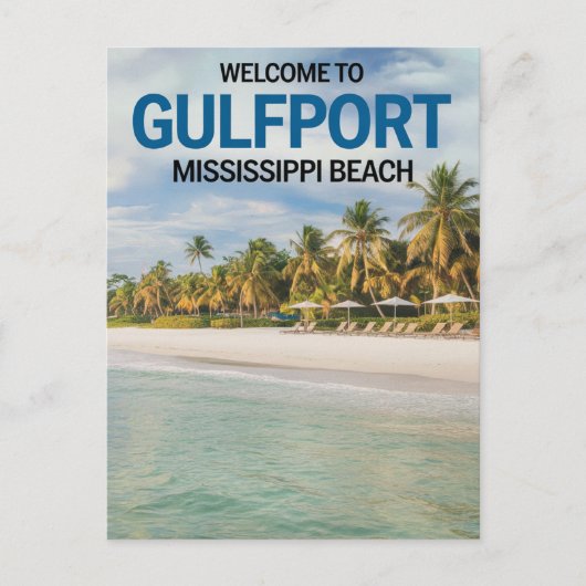 Welkom bij Gulfport Mississippi Beach Briefkaart (Voorkant)