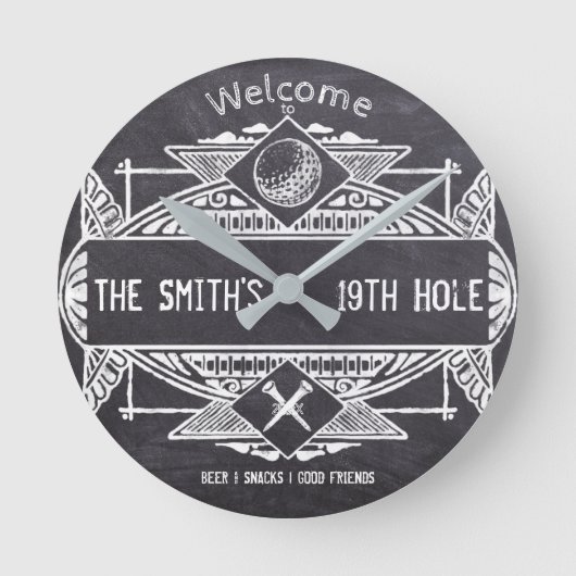 Welkom bij het 19e gat ronde klok (Voorkant)