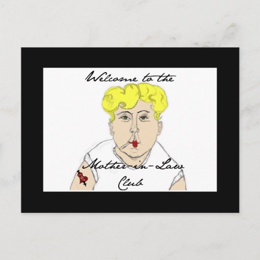 Welkom bij het advies van Moeder in Law Club Briefkaart (Voorkant)
