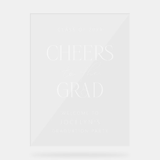 Welkom bij het Afstudeerder Modern Afstuderen Acryl Bord (Voorkant)