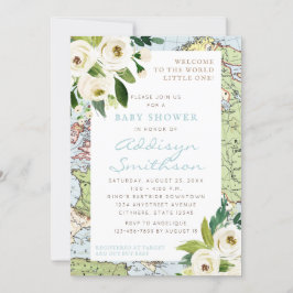 Welkom bij het Baby shower van de Floral Map Kaart
