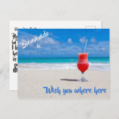 Welkom bij het Beach Briefkaart met Red Tropical (Voorkant / Achterkant)