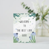 Welkom bij het beste leven ooit briefkaart (Staand voorkant)