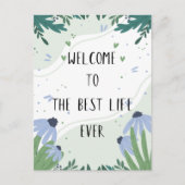 Welkom bij het beste leven ooit briefkaart (Voorkant)