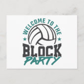 Welkom bij het blok van het volleybalmiddenblok briefkaart (Voorkant)