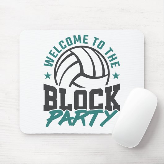 Welkom bij het blok van het volleybalmiddenblok muismat (Met muis)