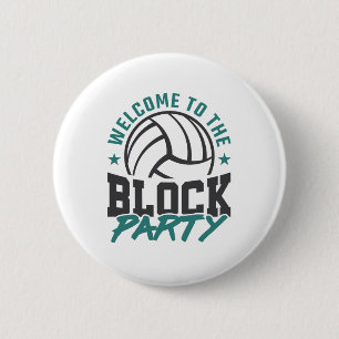 Welkom bij het blok van het volleybalmiddenblok ronde button 5,7 cm