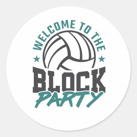 Welkom bij het blok van het volleybalmiddenblok ronde sticker (Voorkant)