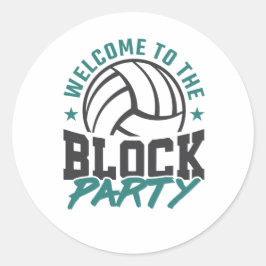 Welkom bij het blok van het volleybalmiddenblok ronde sticker