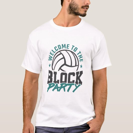 Welkom bij het blok van het volleybalmiddenblok t-shirt (Voorkant)