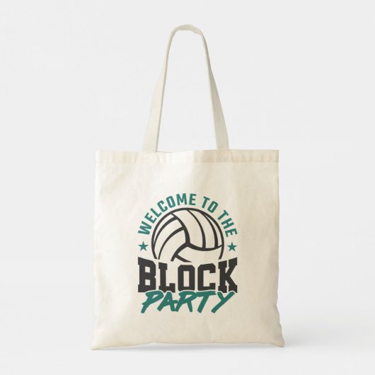 Welkom bij het blok van het volleybalmiddenblok tote bag (Achterkant)