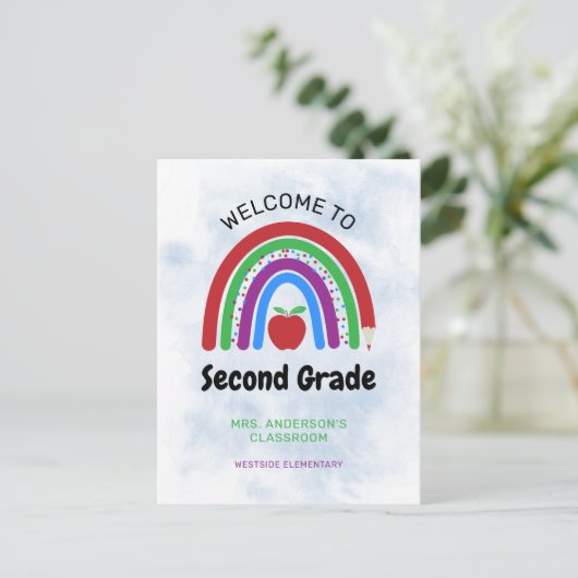 Welkom bij het Briefkaart van de tweede klas van d (Staand voorkant)