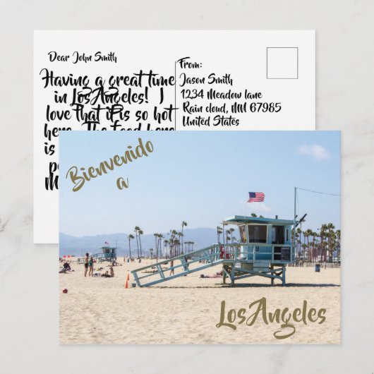 Welkom bij het briefkaart van Los Angeles (Voorkant / Achterkant)