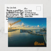Welkom bij het briefkaart van Miami (Voorkant / Achterkant)