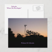 Welkom bij het Briefkaart van Nebraska (Voorkant / Achterkant)