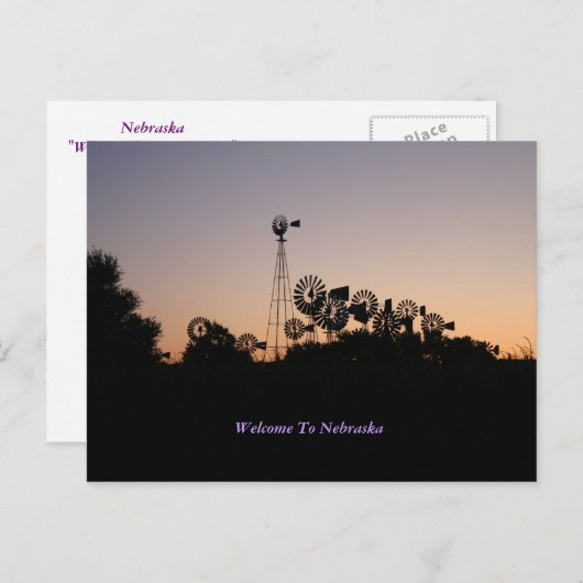 Welkom bij het Briefkaart van Nebraska (Voorkant / Achterkant)