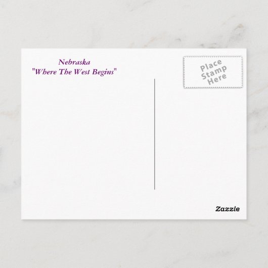 Welkom bij het Briefkaart van Nebraska (Achterkant)