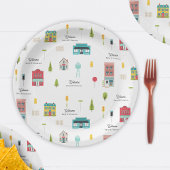 Welkom bij het Buurt Patroon Baby shower Papieren Bordje