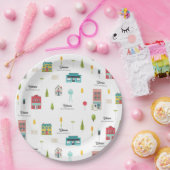 Welkom bij het Buurt Patroon Baby shower Papieren Bordje (Feest)