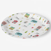 Welkom bij het Buurt Patroon Baby shower Papieren Bordje (Gekanteld)