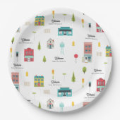 Welkom bij het Buurt Patroon Baby shower Papieren Bordje (Voorkant)