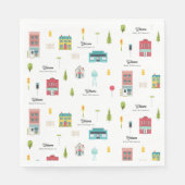 Welkom bij het Buurt Patroon Baby shower Servet (Voorkant)