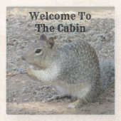 Welkom bij het Cabin Squirrel Foto Animal Glazen Onderzetter (Voorkant)