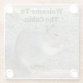 Welkom bij het Cabin Squirrel Foto Animal Glazen Onderzetter (Achterkant)