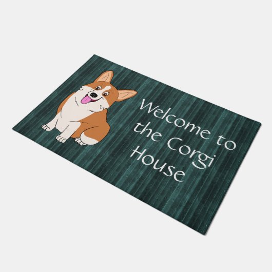 Welkom bij het Chubby Corgi House Deurmat (Schuin)