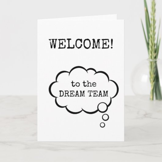 Welkom bij het Dream Team, New Employee Kaart (Voorkant)