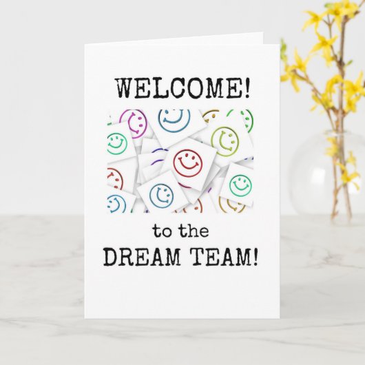 Welkom bij het Dream Team, New Employee Kaart (Gele Bloem)
