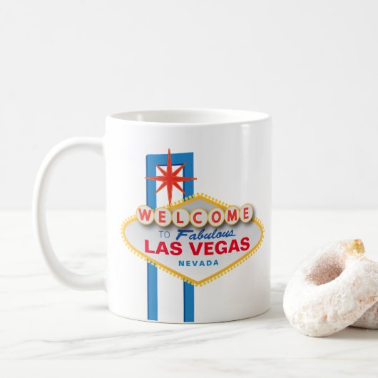 "Welkom bij het fabelachtige Las Vegas Nevada"-ico Koffiemok (Met donut)