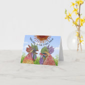 Welkom bij het Funny Boerderij Chickens Wenskaart Kaart (Gele Bloem)