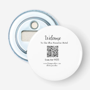 Welkom bij het hotel restaurant villa scan QR WIFI Button Flesopener