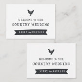 Welkom bij het huwelijk met moderne Rustic Notitiekaartje (Voorkant / Achterkant)