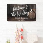 Welkom bij het huwelijk van Wooden Barrel Spandoek (Insitu)