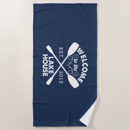 Welkom bij het Lake House | Aangepast Strandlaken (Voorkant)