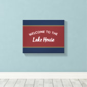 Welkom bij het Lake House Canvas Afdruk (Insitu (Houten vloer))