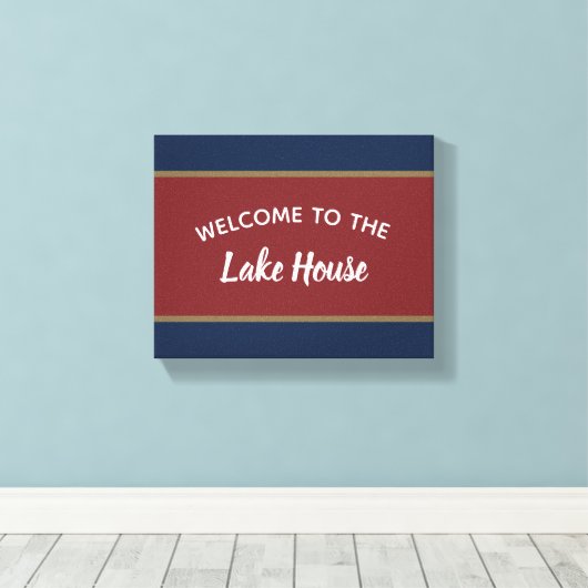 Welkom bij het Lake House Canvas Afdruk (Insitu (Houten vloer))