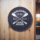 Welkom bij het Lake House | Rustic Canoe Paddles Dartbord