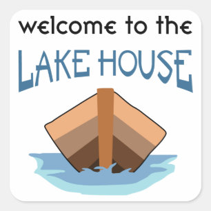 Welkom bij het Lake House Vierkante Sticker