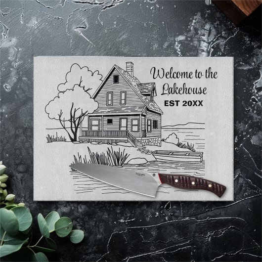 Welkom bij het Lakehouse Aangepaste Tekst Snijplank