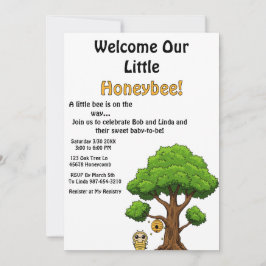 Welkom bij het Little Honeybee Baby shower Kaart