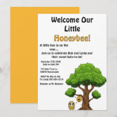 Welkom bij het Little Honeybee Baby shower Kaart (Voorkant / Achterkant)