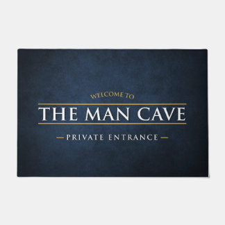 Welkom bij het Man Cave blue grunge deurmat